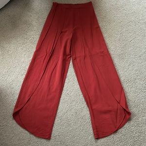 Rust color pants with front slit size small